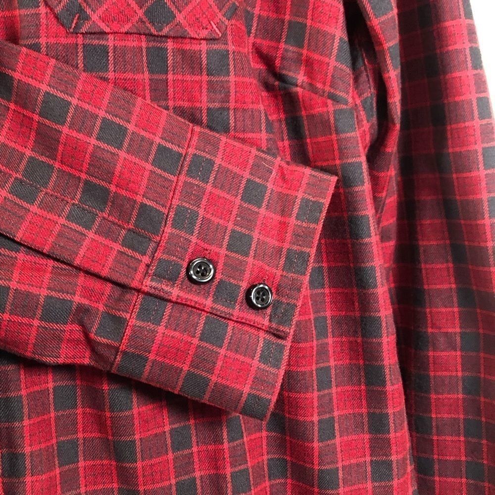 Oakley Med, Button Front Plaid Shirt, Woodland Red and Gray - Picture 3 of 12